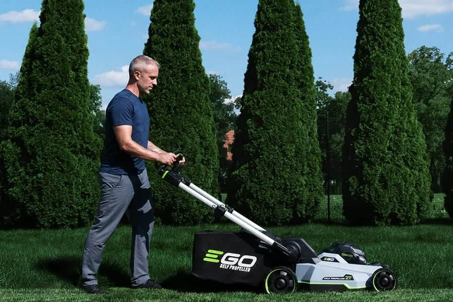 self powered lawn mowers